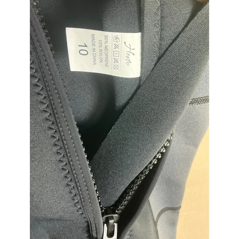 Hevto Kids Wetsuit Shorty 2mm Neoprene Front Zip Black‎ Gray Size 10 Boys Girls